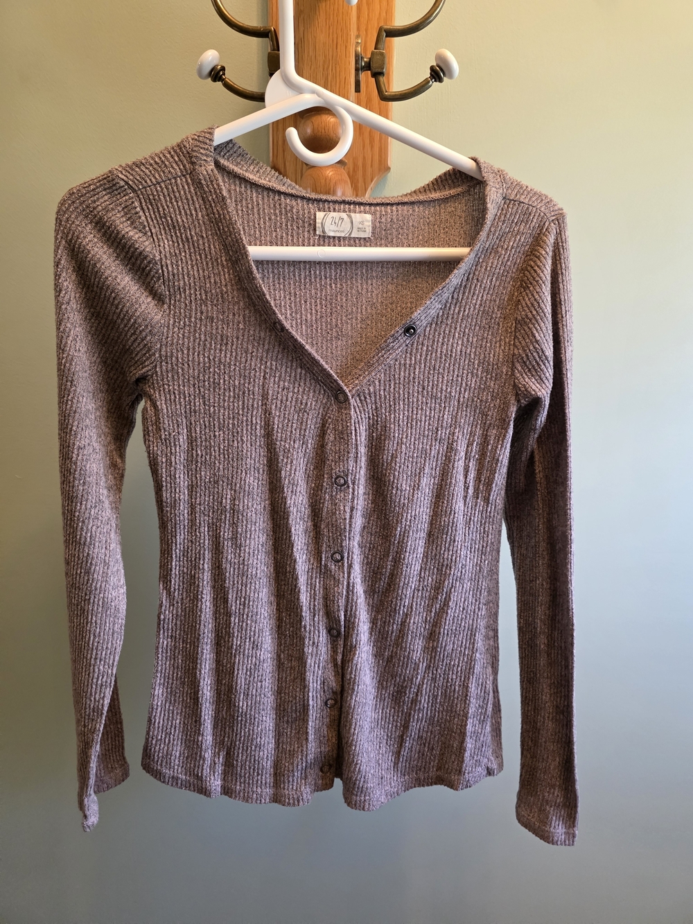 Maurices Ribbed Button-Front Sweater Cardigan - Mauve